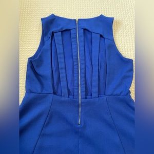 Blue fit and flare dress